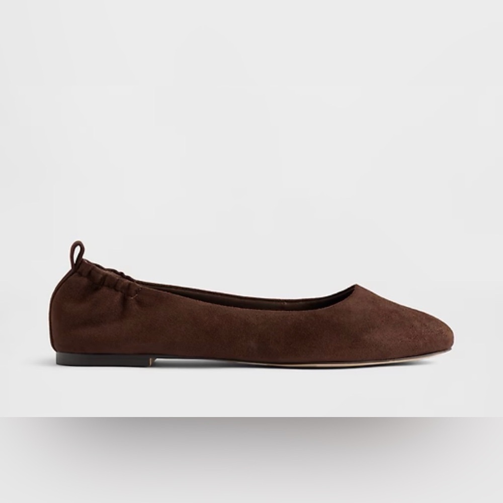 Gap Vegan Faux Suede Slip-On Ballet Flats NWT 6 Espresso Brown Career Office